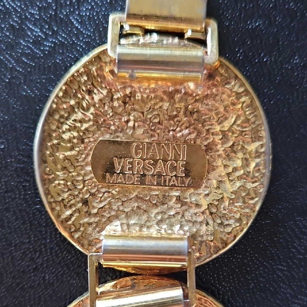 Versace 24k Gold Crystal Medusa Vintage Bracelet - Picture 8 of 9